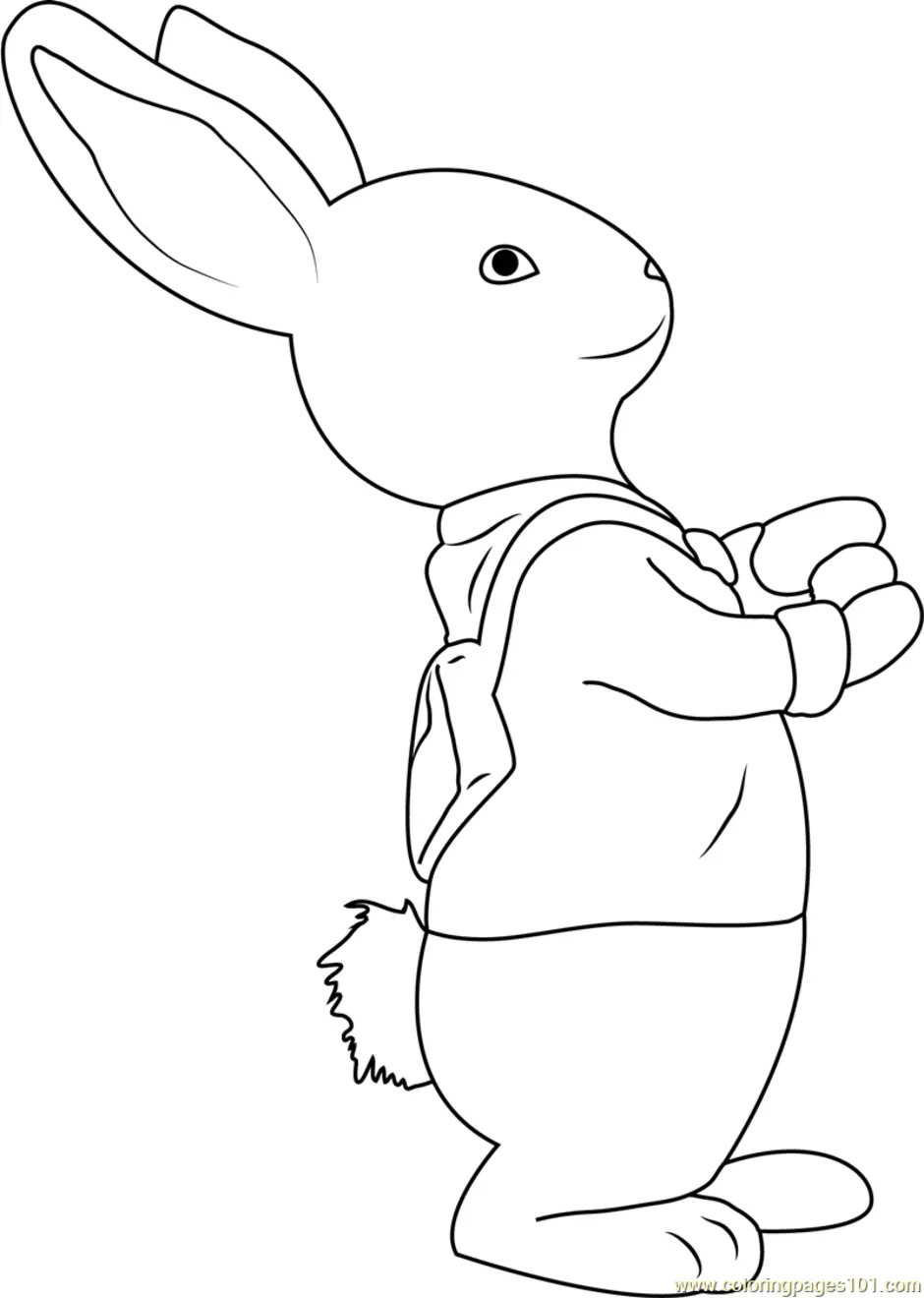 Кролик лежит рисунок
