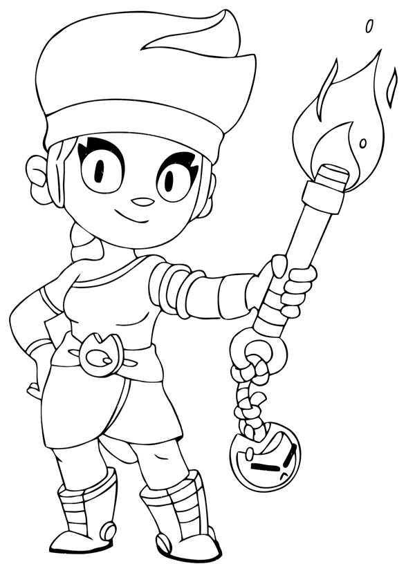 Раскраска Леон Brawl Stars