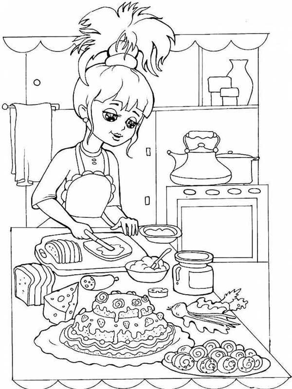 Раскраска кухня