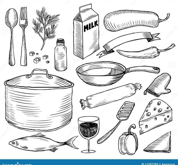 Кухонная утварь раскраски для детей
