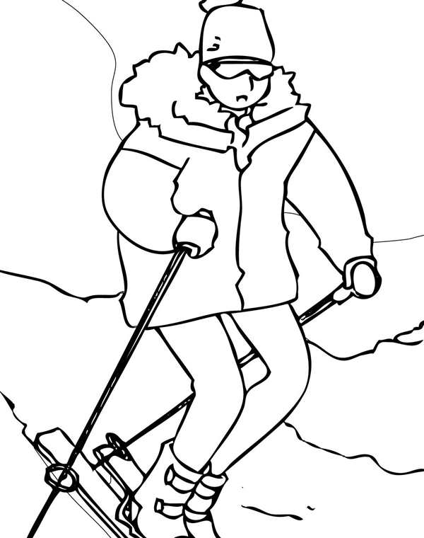 Лыжи раскраска