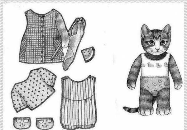 Раскраска Кукла в Котиковом Костюме