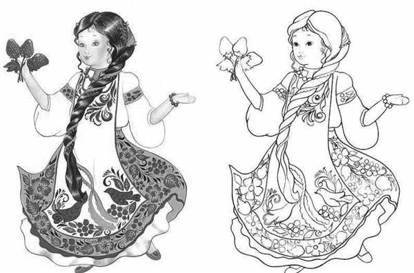 Кукла игрушка раскраска