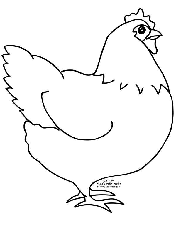 Курица раскраска