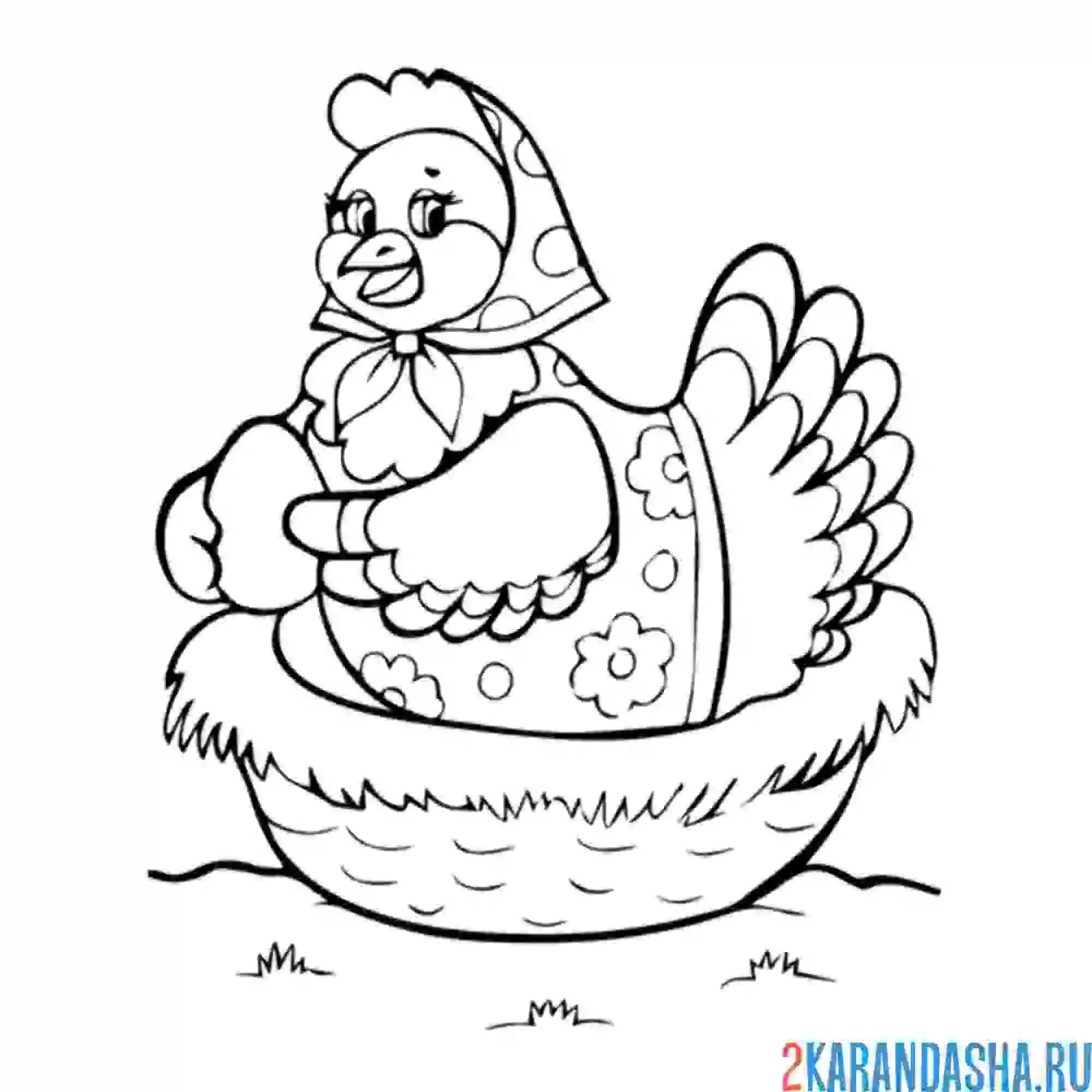 Курица раскраска для детей