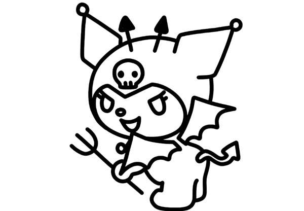 Маленькая Kuromi раскраска