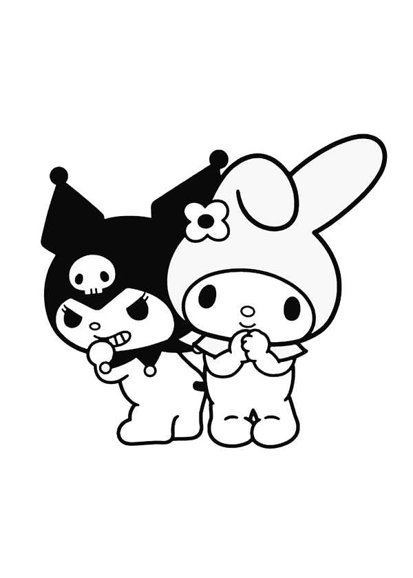 Hello Kitty раскраска Kuromi