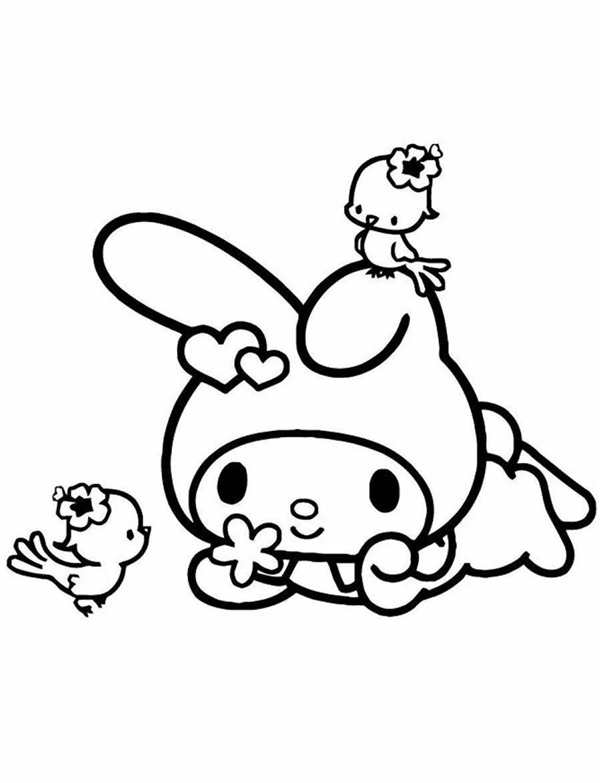 Hello Kitty раскраска Kuromi