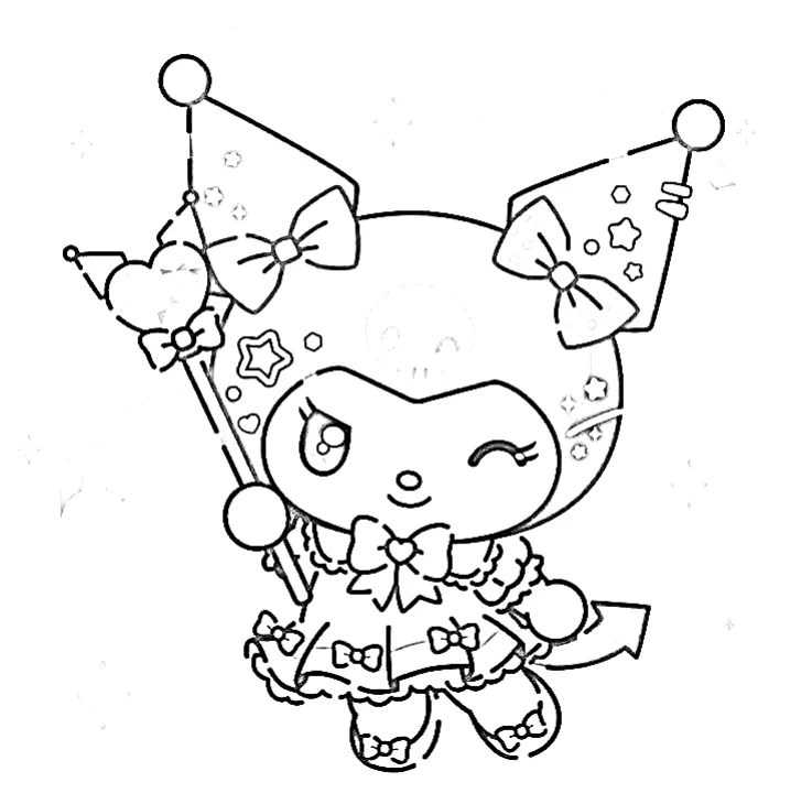 Hello Kitty раскраска Kuromi