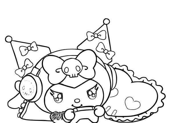 Маленькая Kuromi раскраска