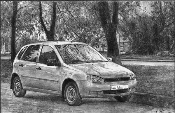 Раскраска Лада Гранта Веселые Автоартикулы для Детей