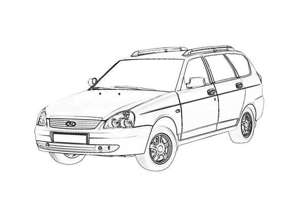 Lada Kalina 1 седан рисунок