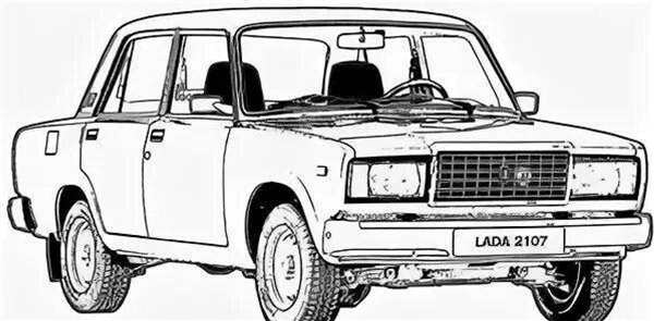 ВАЗ[ 2107 рисунок тюнингованный