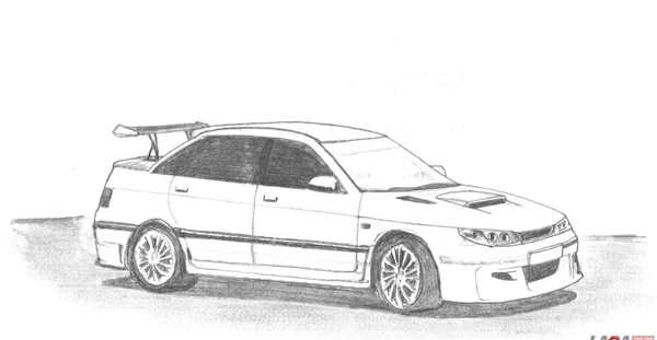 ВАЗ 2114 сбоку рисунок