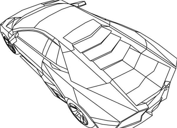 Lamborghini Aventador чертеж сбоку