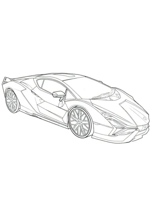 Раскраска Ламборгини Countach на фоне горы!!!!!!!!