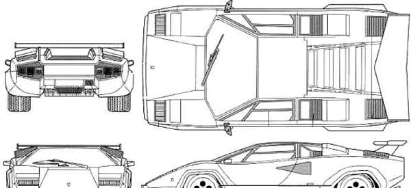 Раскраска Lamborghini Countach Ваши Руки в Мире Форм и Цветов