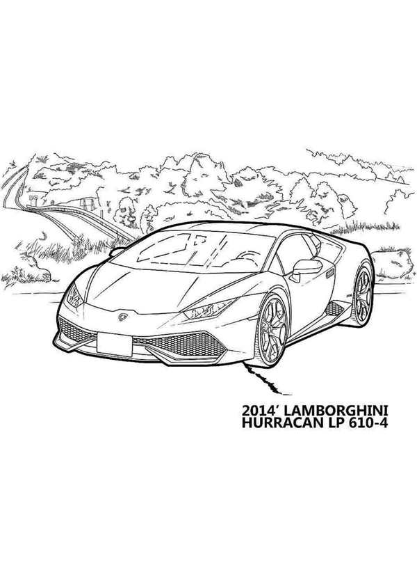 Раскраска Lamborghini Huracan Веселье на шоссе