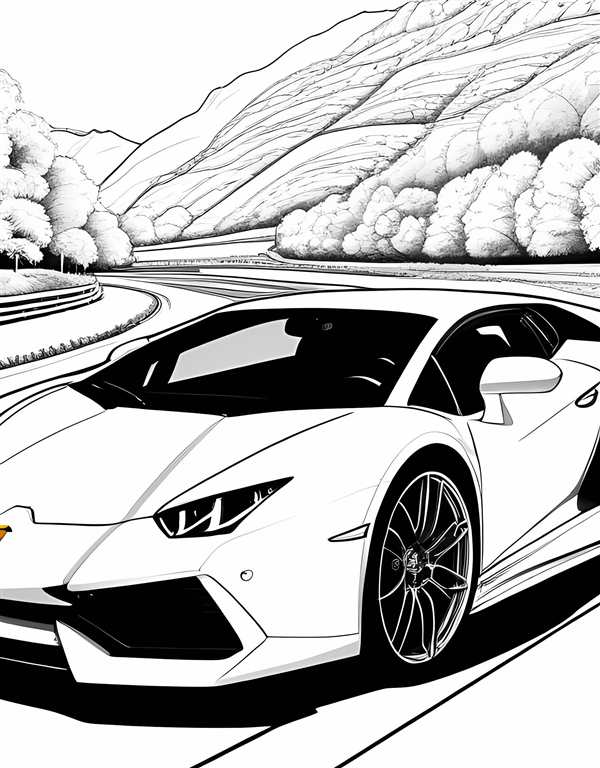 Раскраска Lamborghini Huracan Веселье на шоссе