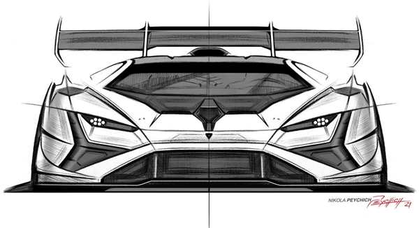 Раскраска Lamborghini Huracan Веселье на шоссе