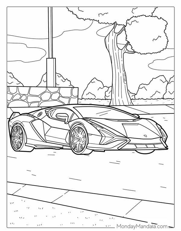 Раскраска Lamborghini Huracan Веселье на шоссе