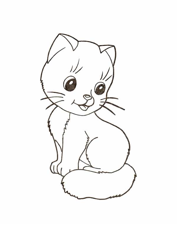 Раскраска Ласковый котенок