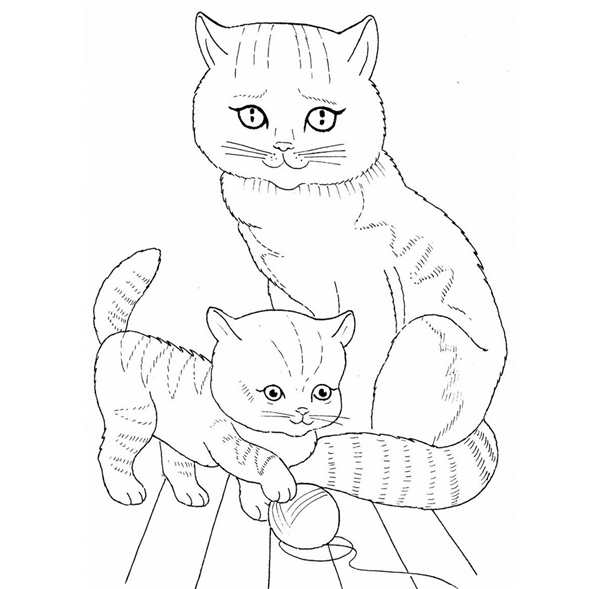 Раскраска Ласковый котенок