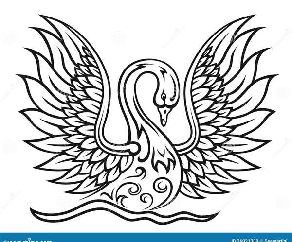 Раскраска Лебедь Взрослая Медитация на Paper