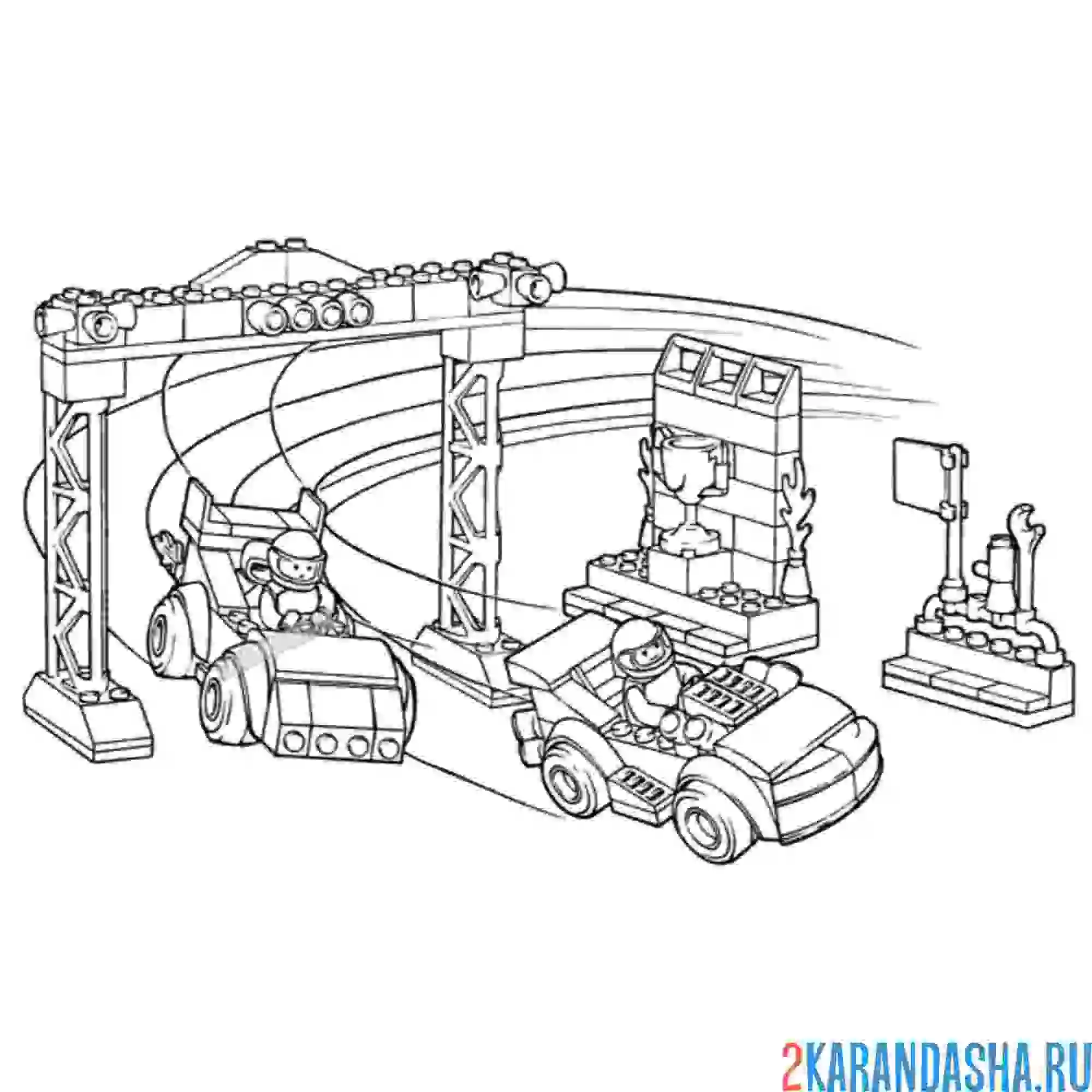Раскраска Lego Лодка для творческого веселья