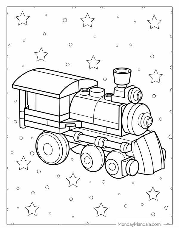 Раскраска Лего поездCreative Coloring for Builders