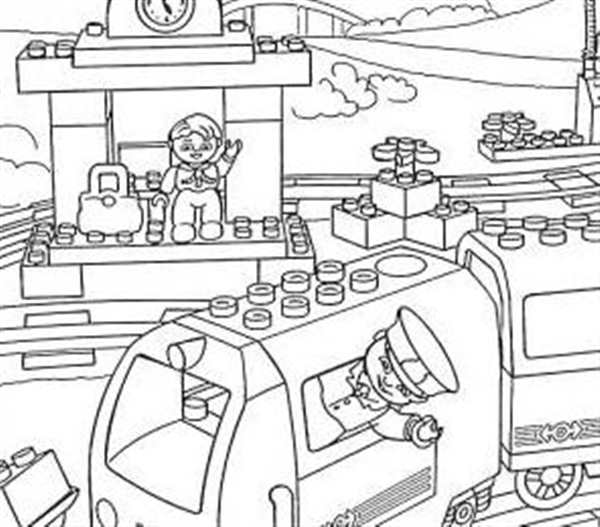 Раскраска Лего поездCreative Coloring for Builders