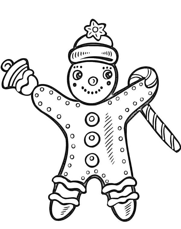 Gingerbread man раскраска для детей
