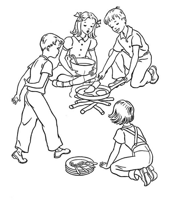 Раскраски поход для детей 5-6 лет
