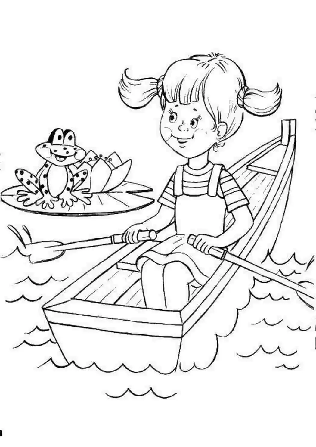 Раскраска море и корабль