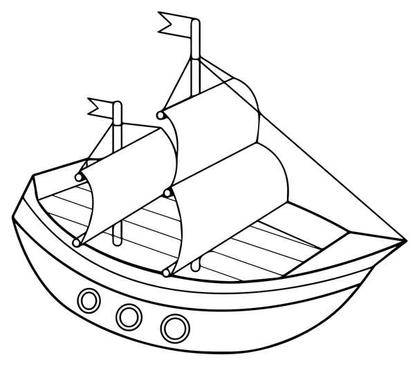 Лодка раскраска