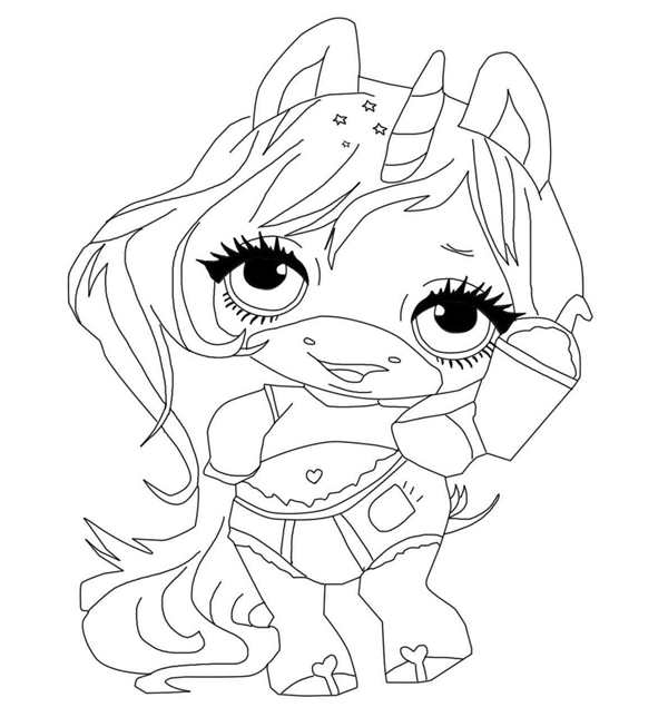 Lol кукла раскраска Unicorn