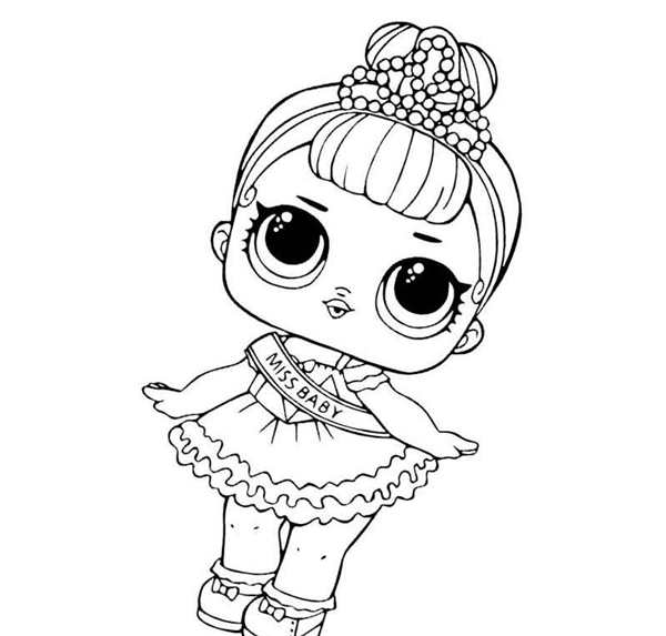 Раскраска ЛОЛ куклы Miss Punk