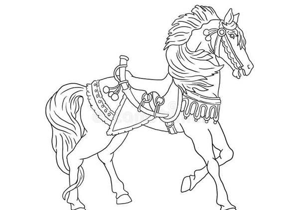 Нарисовать лошадь с седлом