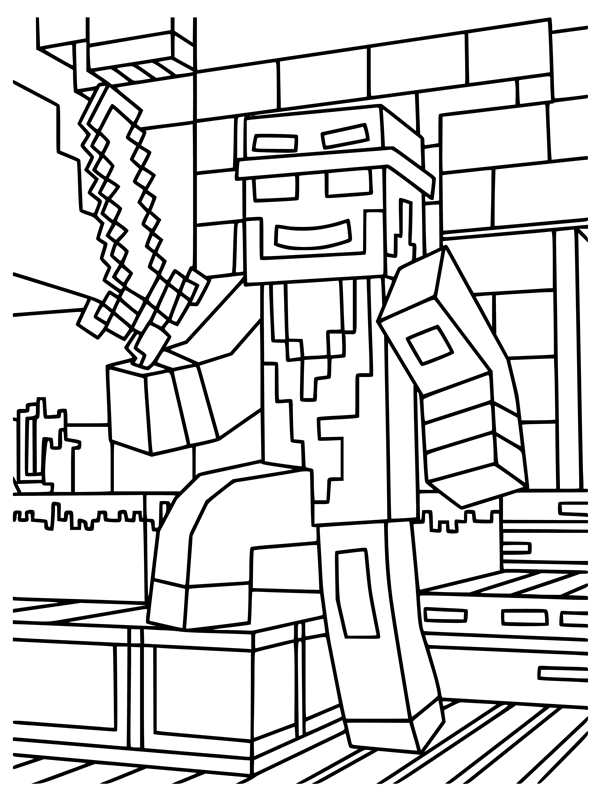 Раскраска лошади из Minecraft