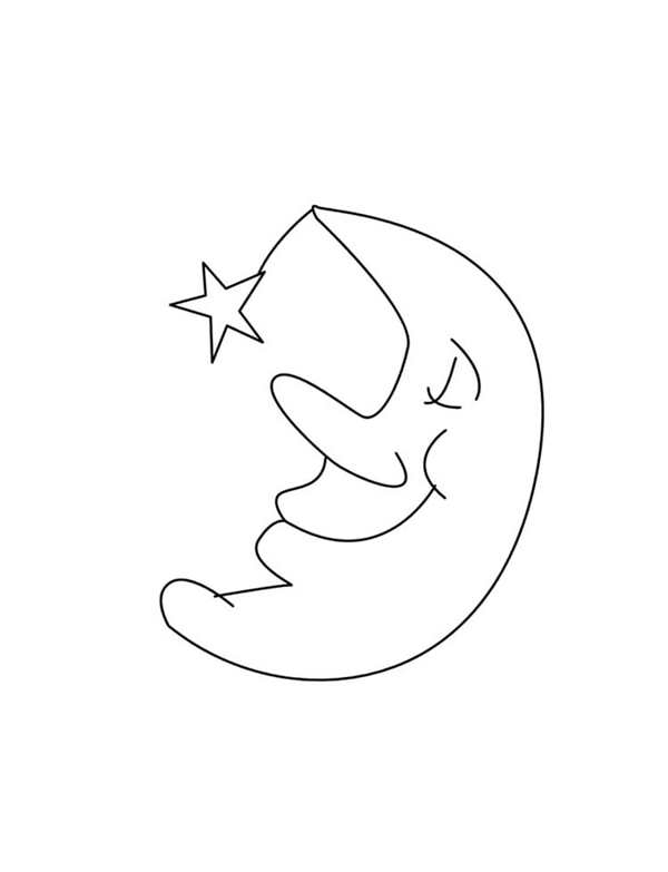 Раскраска месяц и звезды