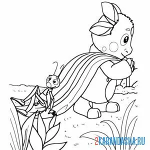Раскраски для девочек Лунтик