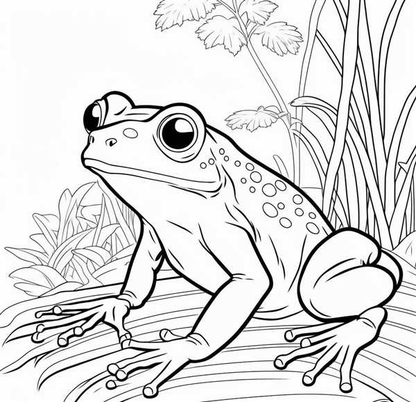 Лягушка рисунок для детей раскраска