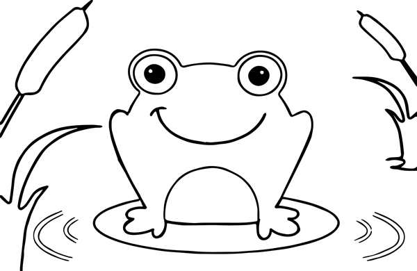 Лягушка раскраска для детей 2-3 лет