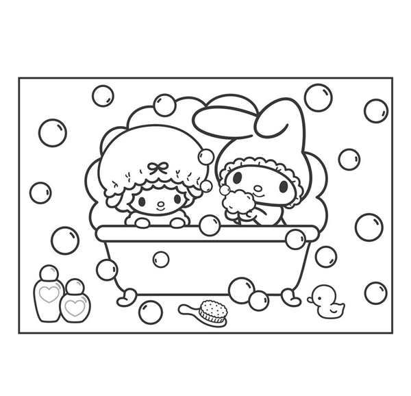 Hello Kitty раскраска Kuromi