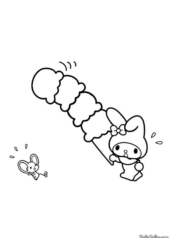 My Melody Kuromi раскраска