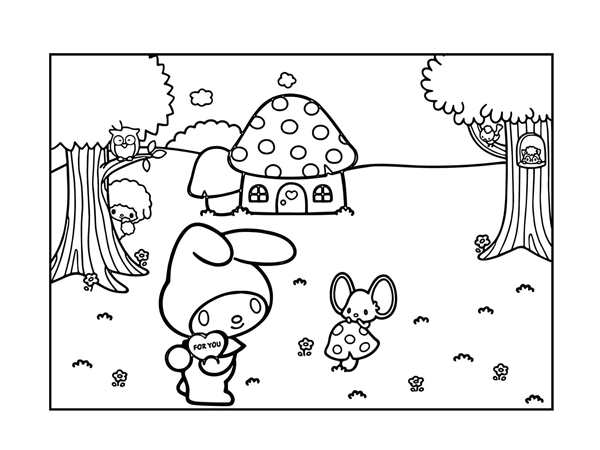 My Melody раскраска