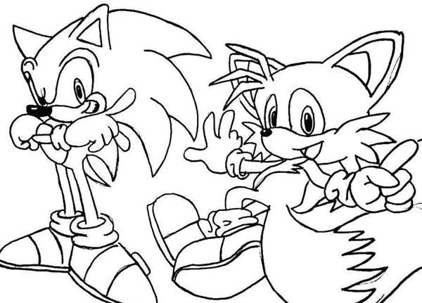 Раскраска Майлза из Sonic Увлекательное Активное Время для Детей и Взрослых