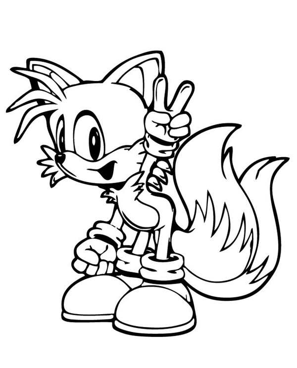 Раскраска Майлза из Sonic Увлекательное Активное Время для Детей и Взрослых