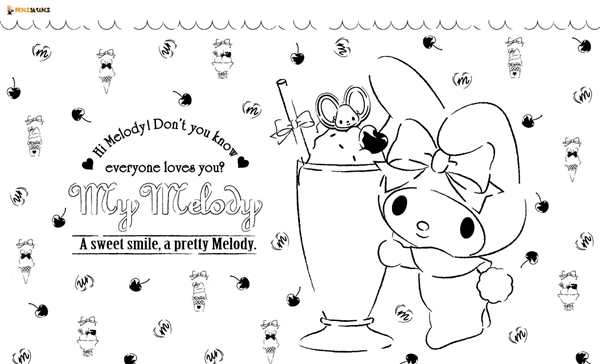 My Melody раскраска