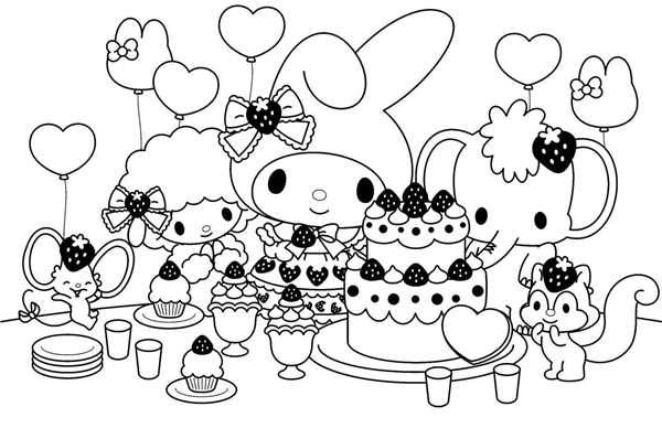 My Melody раскраска